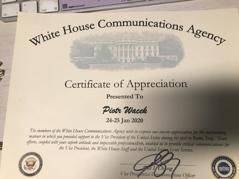 WHCA Certificate